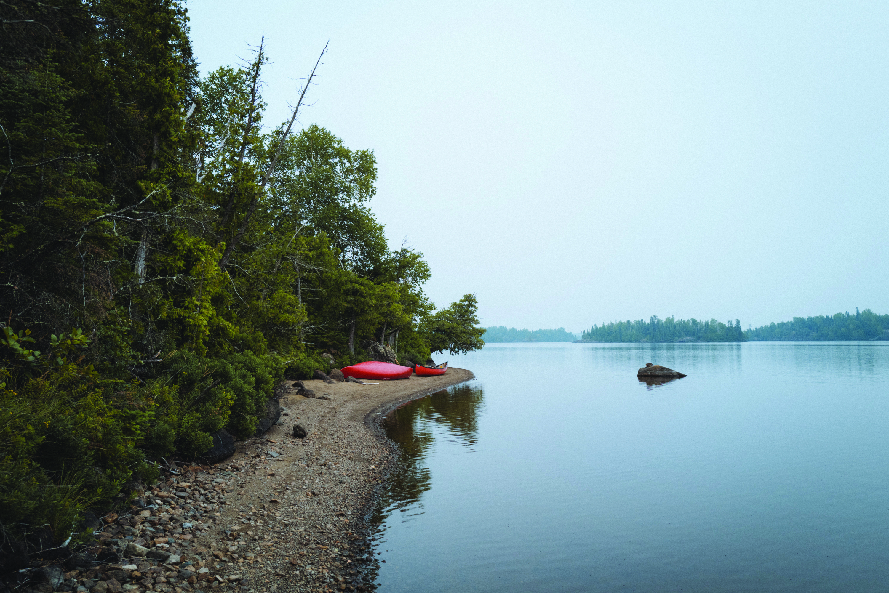 Canoe on a shoreline 