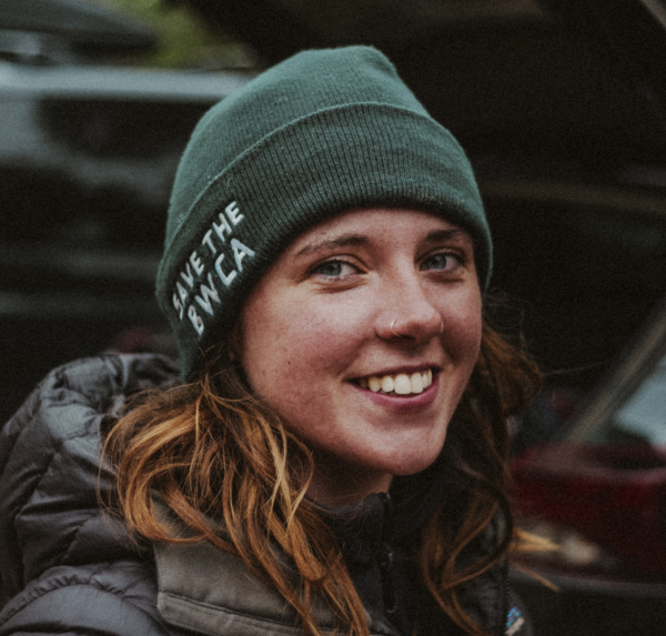 Megan Wind with Save the BWCA hat on 