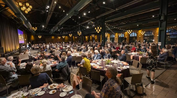 Full room at Boundary Waters Galas with people seated