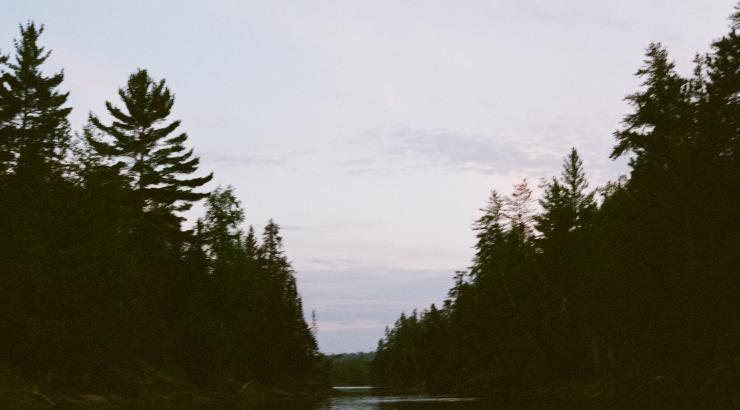 Photo of chanel between trees in Boundary Waters