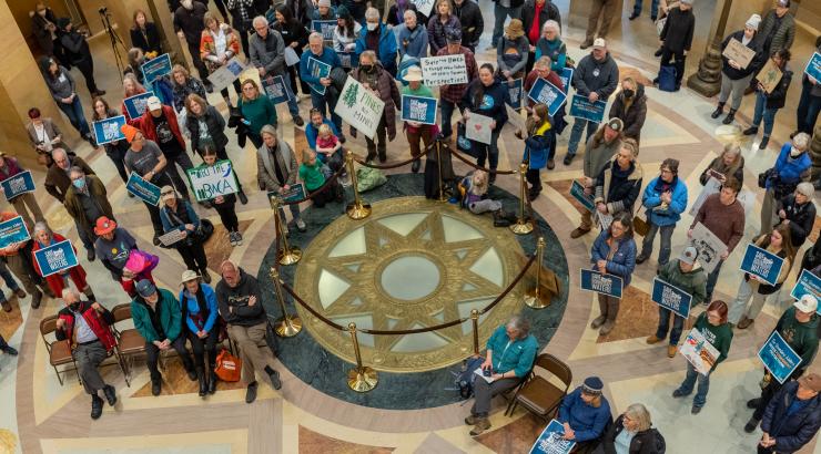 Crowd gathered in the Capital Rotunda