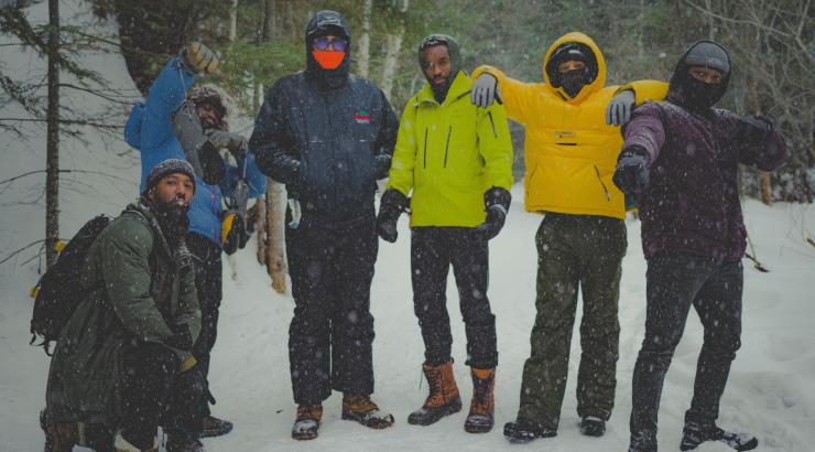 Members of the Boyz N The Wood retreat pose for a group photo. (Credit: Uzoma Obasi)