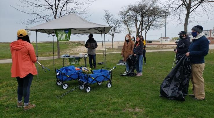 Photo of volunteers standing