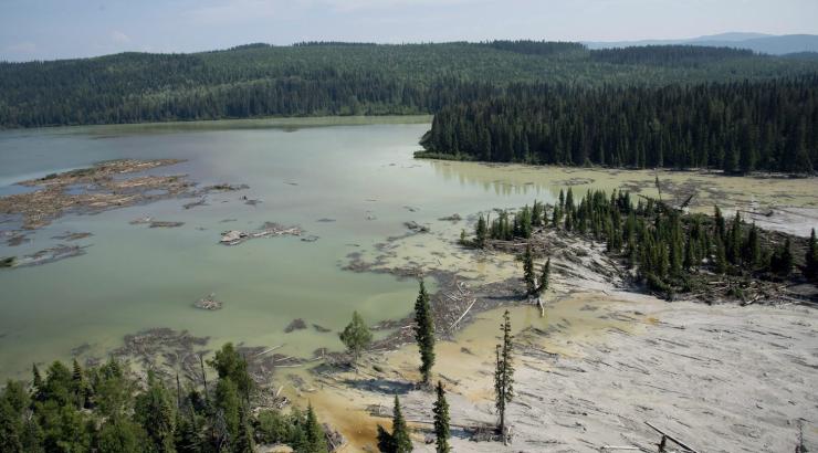 Aerial photo of Mount Polley mine in BC