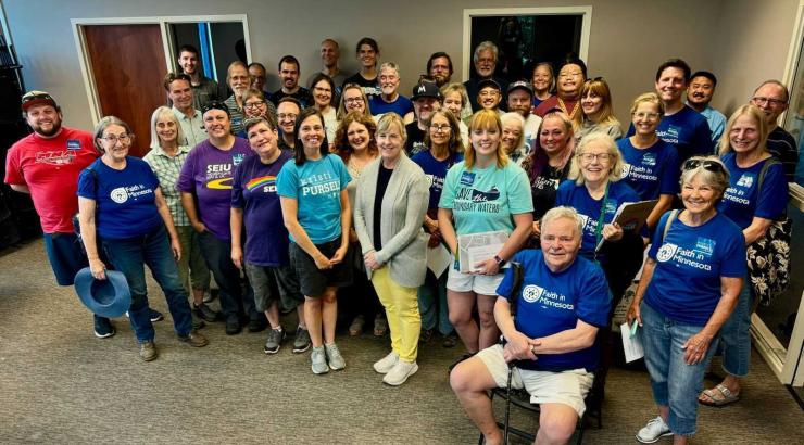 Group of people with Melissa Hortman and other MN Legislators 