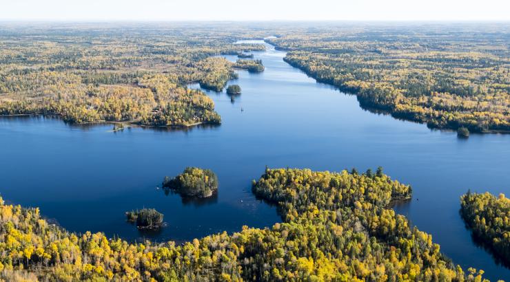 Aerial photo of the South Kawishiwi River near the Boundary Waters