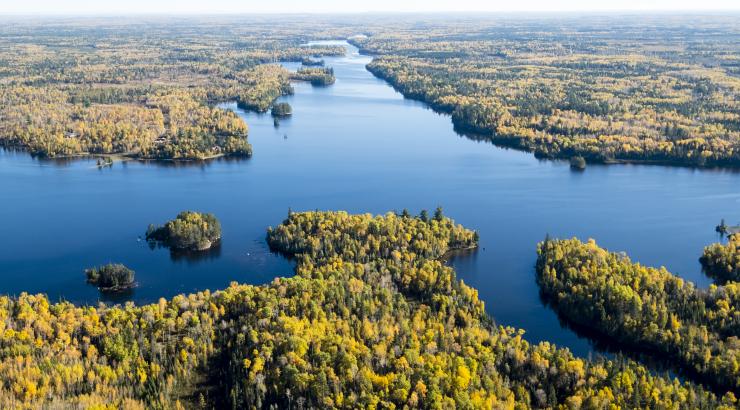 An aerial photo over South Kawishiwi River