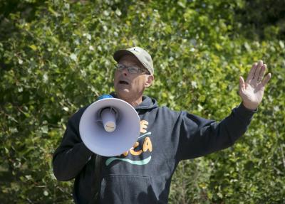 Tom Landwehr with microphone 