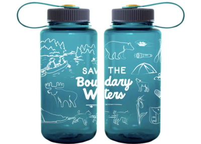 nalgenes in teal with white text and designs 