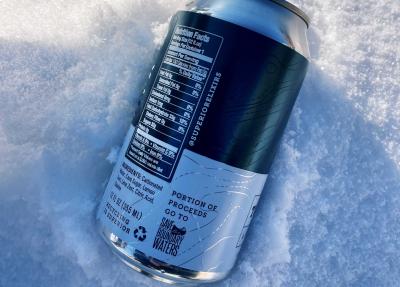 Can of switchel in the snow