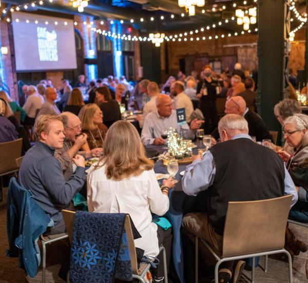 Gala Attendees eating dinner