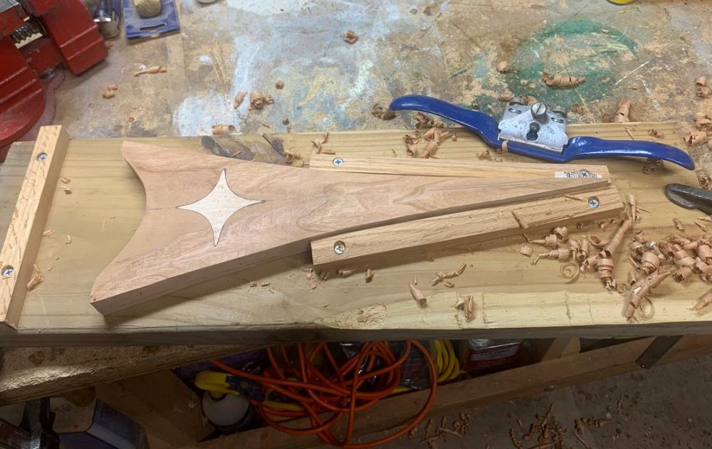 Installing triangular cherry decks, thwarts, and seats (with a birdseye maple inlay for the deck)