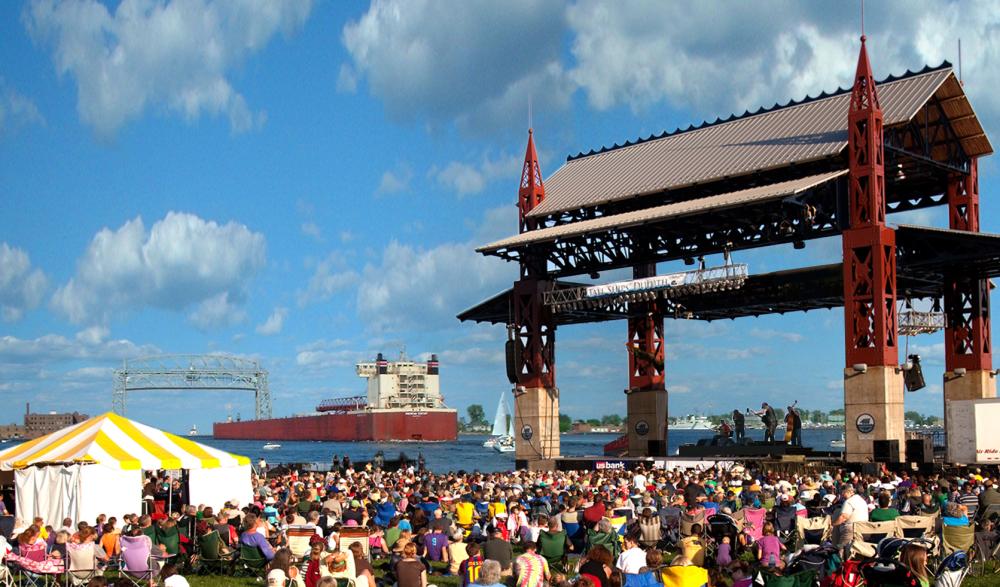 Concert goers at Bayfront