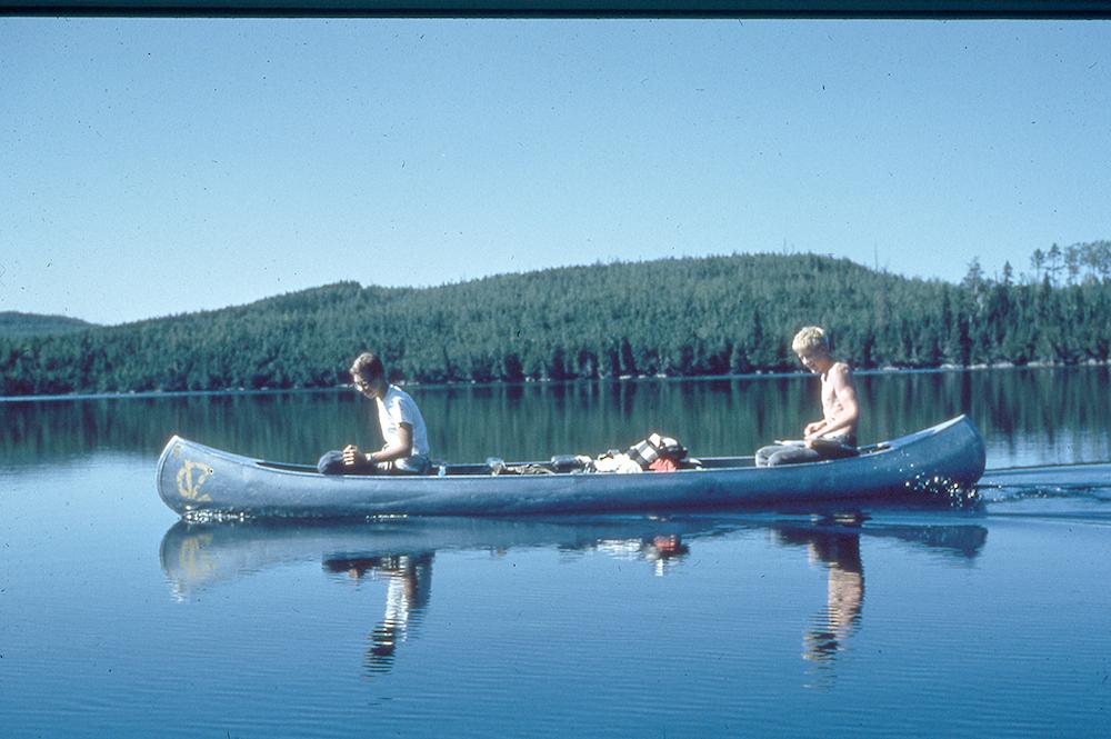 Two men in canoe