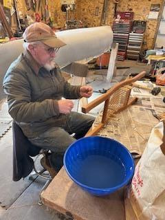 Installing triangular cherry decks, thwarts, and seats (with a birdseye maple inlay for the deck)