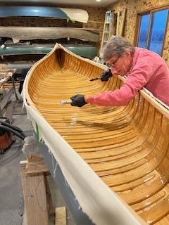 Varnishing the interior for a smooth, durable finish