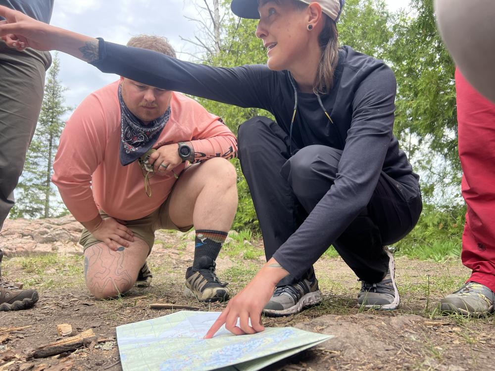 Working on map reading skills. Photo: Tyler