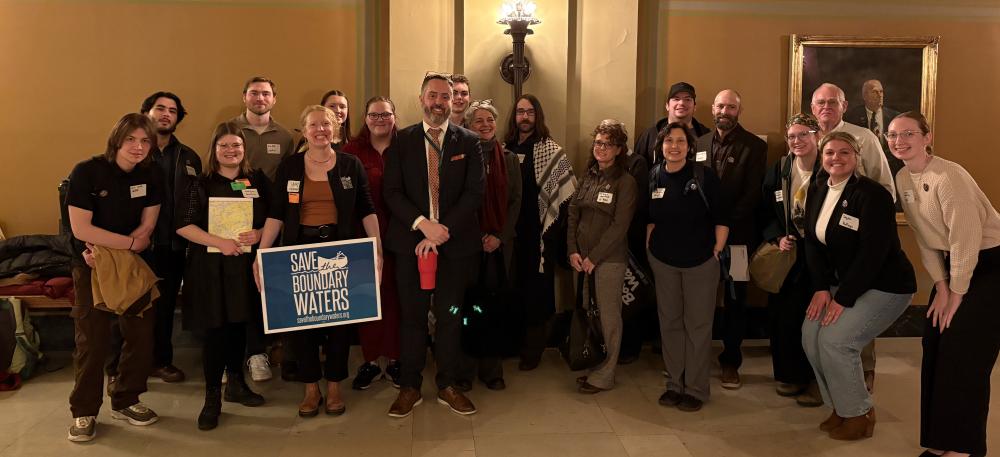 Representative Luke Frederick meets with supporters. 