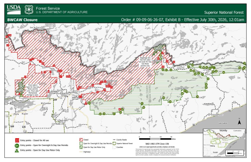 Map of Phase 2 closure area.