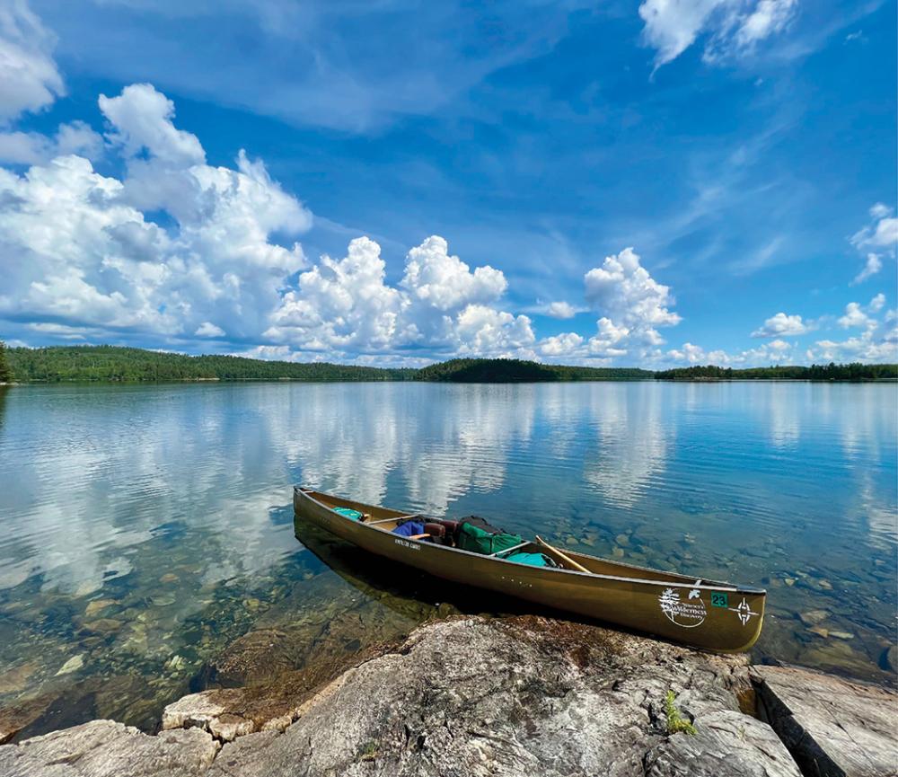 Canoe on Knife Lake photo Pam Wright 