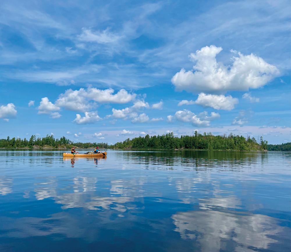Canoe on Pipestone Bay Photo Pam Wright 