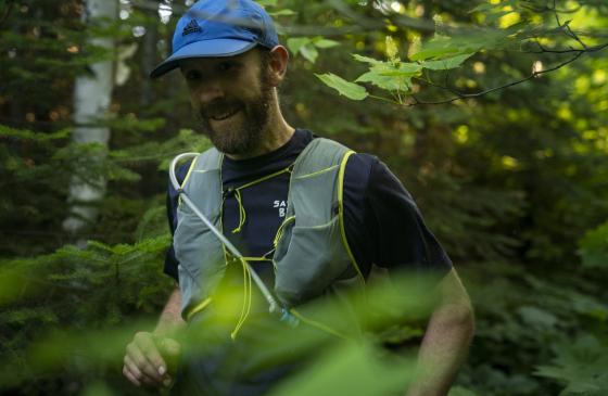 Alex Falconer runs through the BWCA during his Boundary Waters Traverse trail run