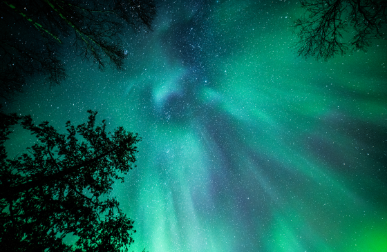 aurora green and blue