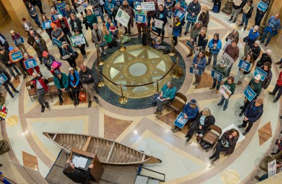 Crowd gathered in the Capital Rotunda