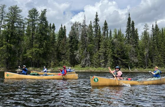 Paddlers head into the Boundary Waters. Photo: Tyler