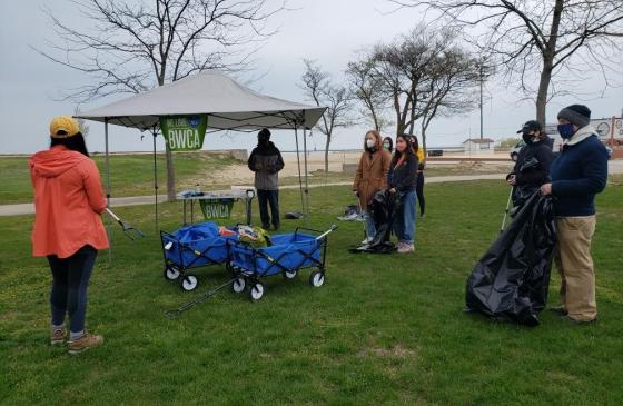 Photo of volunteers standing