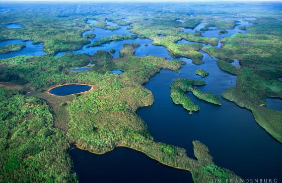 Aerial photo of Boundary Waters by Jim Brandenburg