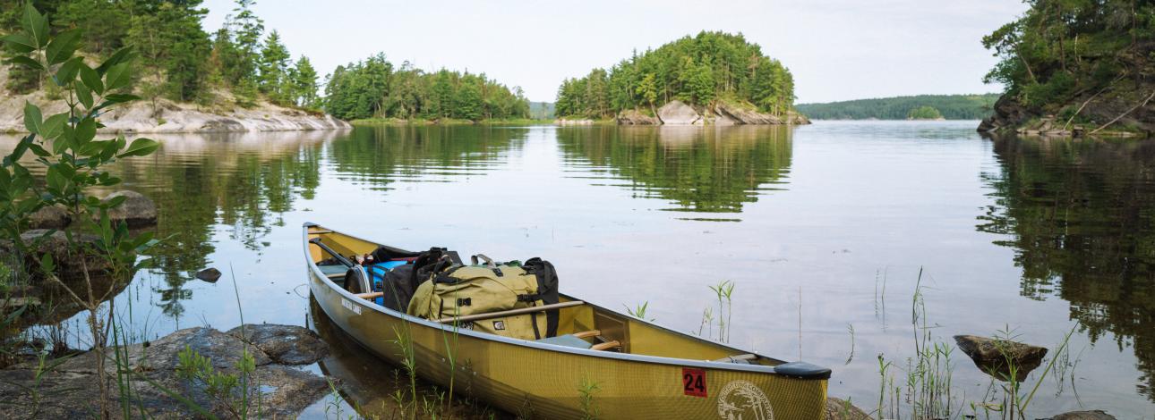 canoe on lake 